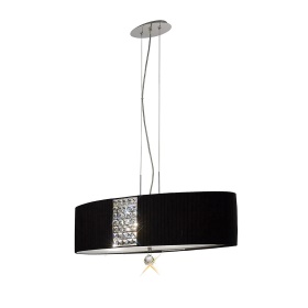 Evelyn Polished Chrome-Black Crystal Ceiling Lights Diyas Linear Crystal Fittings Evelyn Polished Chrome-Black Crystal Ceiling Lights Diyas Linear Crystal Fittings